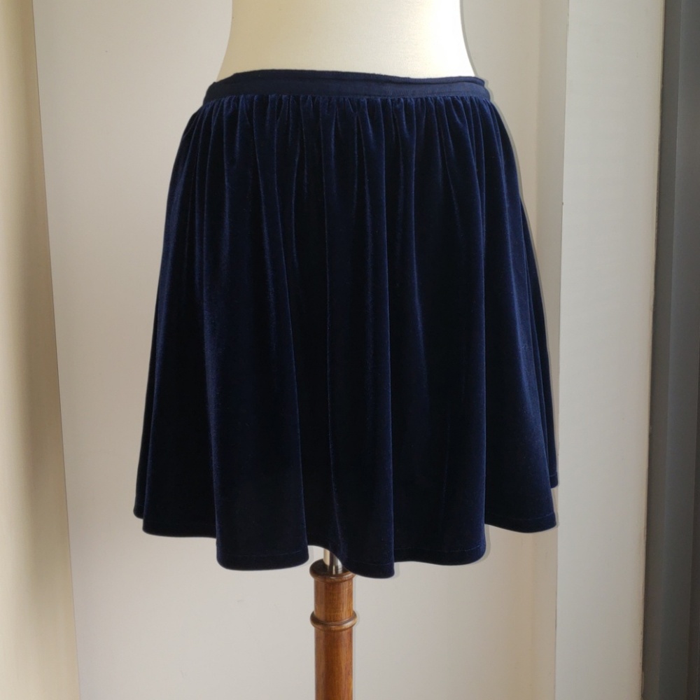 Navy Blue Velour Skirt